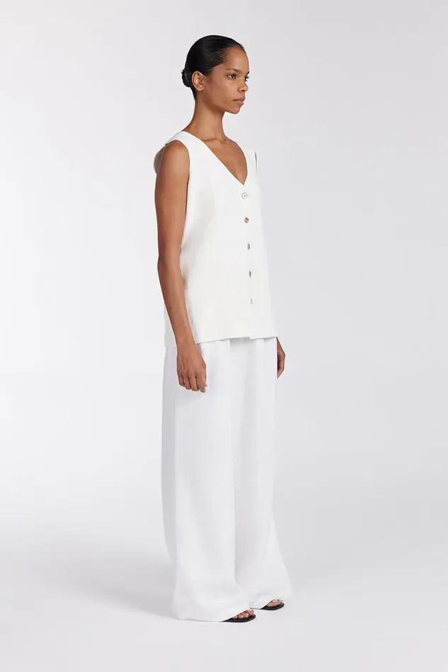 DISSH White Tops LISA OFF WHITE TAILORED KNIT VEST 8211 Women