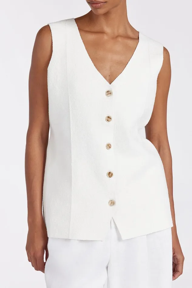 DISSH White Tops LISA OFF WHITE TAILORED KNIT VEST 8211 Women