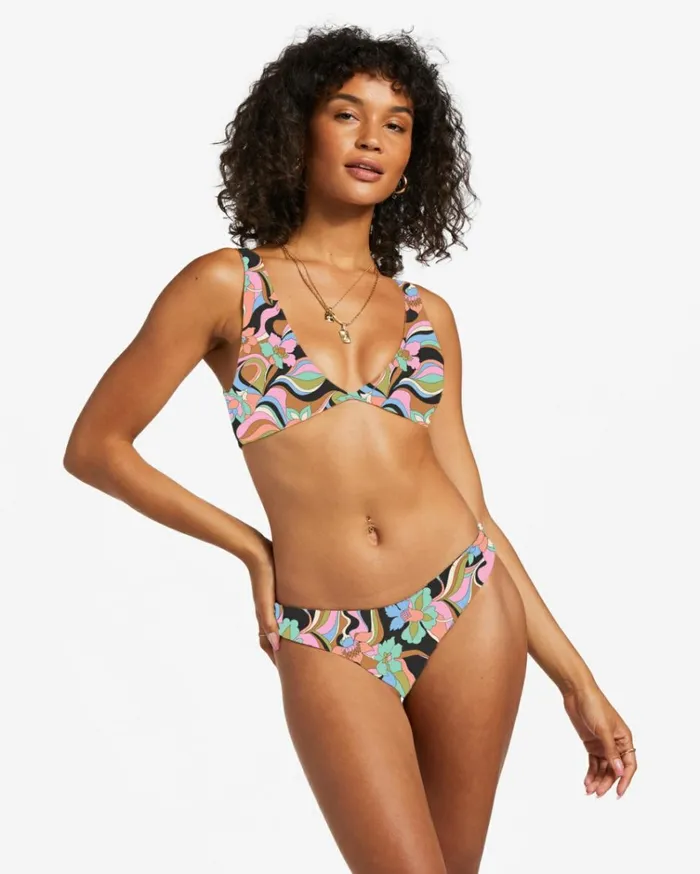 Dont Trip Ava Reversible Triangle Bikini Top Black Pebble Women Billabong Bikinis