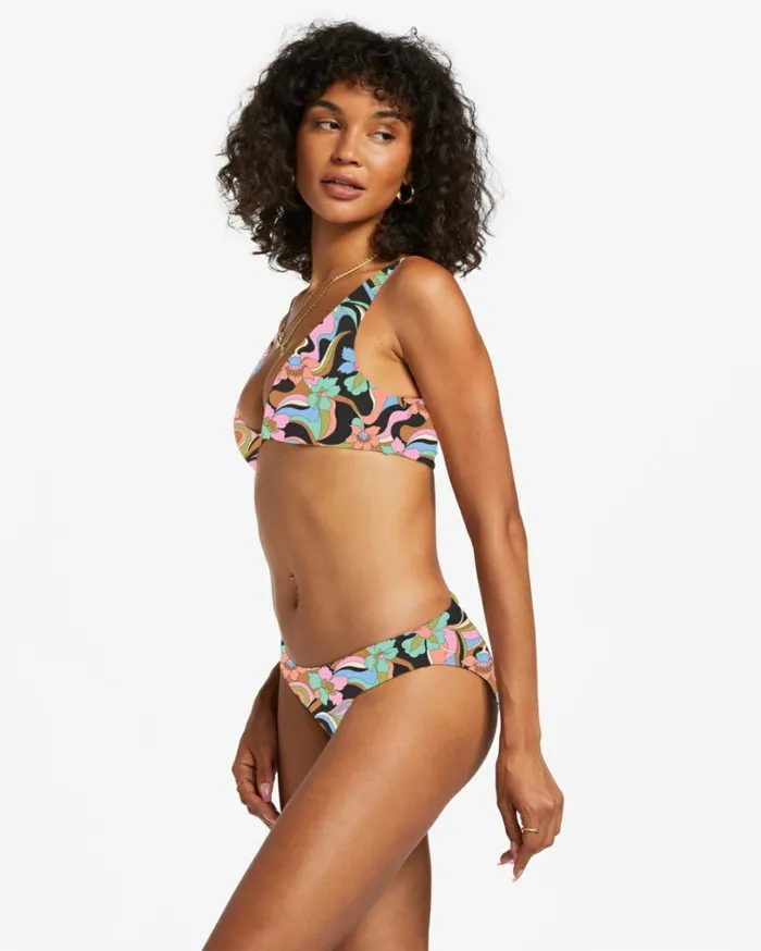 Dont Trip Ava Reversible Triangle Bikini Top Black Pebble Women Billabong Bikinis