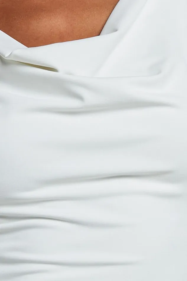 Doris Top 8211 Cowl Neck Crop Top In White Women Showpo Tops