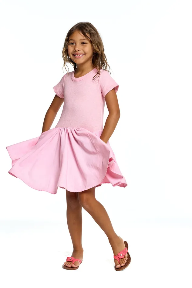 Dresses and Skirts Girls Heirloom Wovens And Linen Rib Short Sleeve Twirl Dress Chaser Brand Dresses and Skirts Girls Heirloom Wovens And Linen Rib Short Sleeve Twirl Dress Chaser Brand