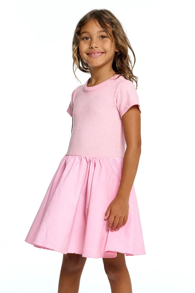Dresses and Skirts Girls Heirloom Wovens And Linen Rib Short Sleeve Twirl Dress Chaser Brand Dresses and Skirts Girls Heirloom Wovens And Linen Rib Short Sleeve Twirl Dress Chaser Brand