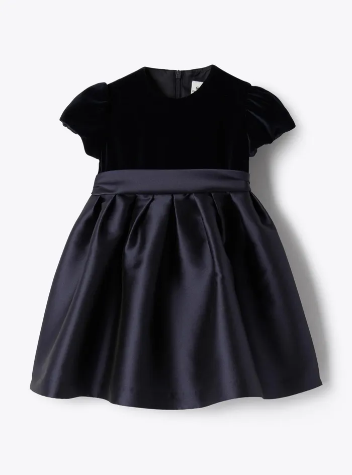 Dresses Baby 036Girl 216 Il Gufo Velvet And Mikado Dress