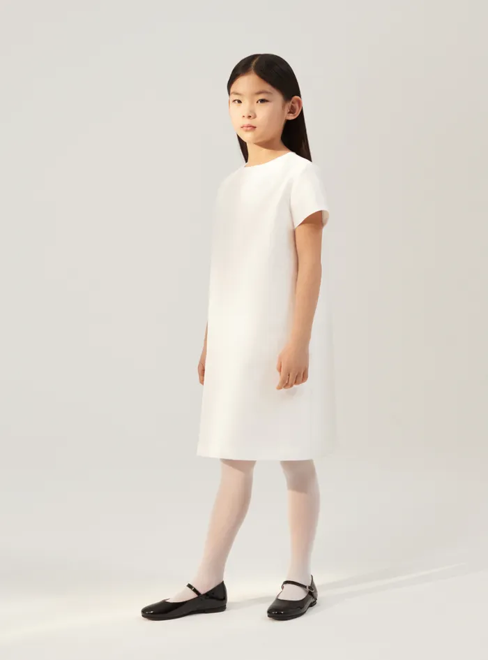 Dresses Girl 216 Il Gufo Shortsleeve Dress In Mikado