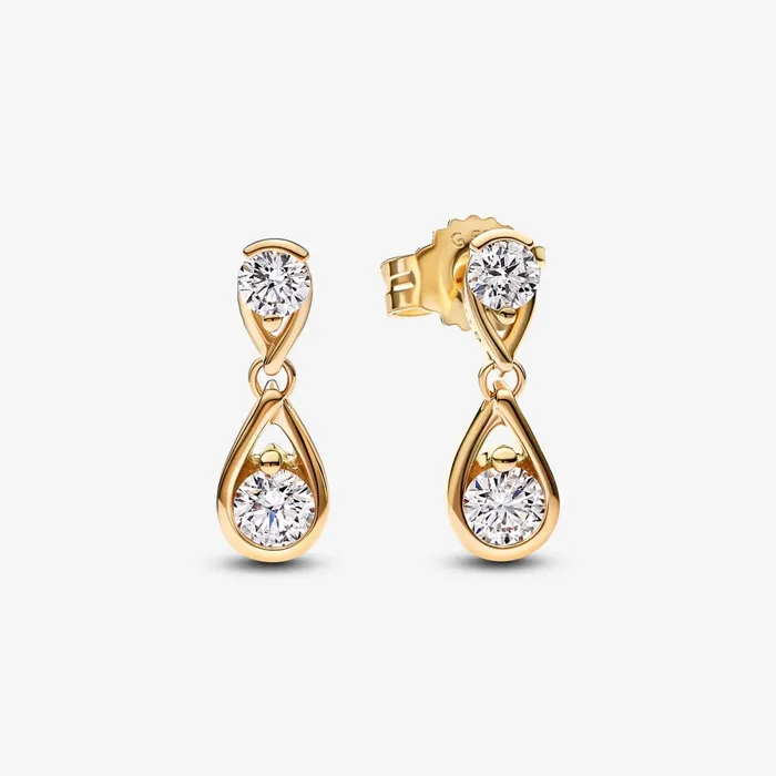 Drop Earrings Women Pandora Online Infinite 14k Gold Double Labgrown Diamond Drop Earrings Gold Drop Earrings Women Pandora Online Infinite 14k Gold Double Labgrown Diamond Drop Earrings Gold