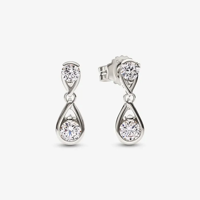 Drop Earrings Women Pandora Online Infinite 14k White Gold Double Labgrown Diamond Drop Earrings White Gold Drop Earrings Women Pandora Online Infinite 14k White Gold Double Labgrown Diamond Drop Earrings White Gold