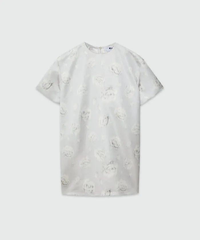 Duchesse Short Dress With Rose Print Women MSGM Dresses