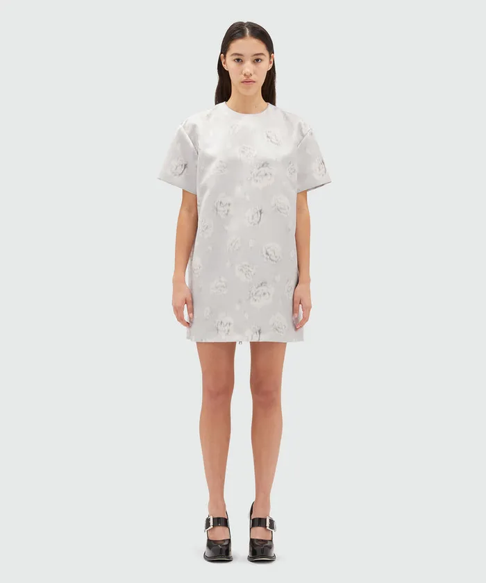 Duchesse Short Dress With Rose Print Women MSGM Dresses