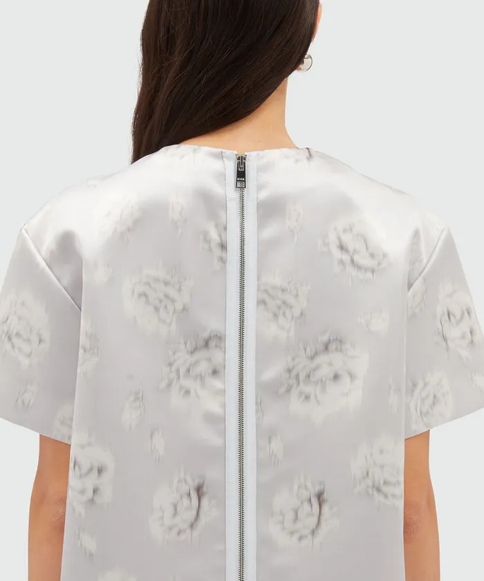 Duchesse Short Dress With Rose Print Women MSGM Dresses