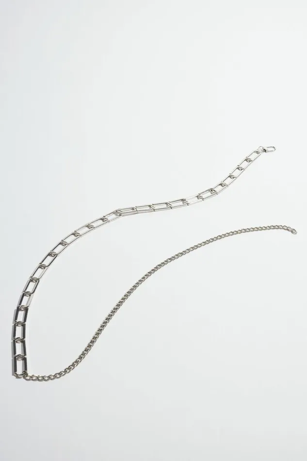 Dynamite Belts Women Flat Link Chain Belt Grey
