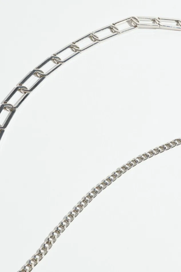 Dynamite Belts Women Flat Link Chain Belt Grey