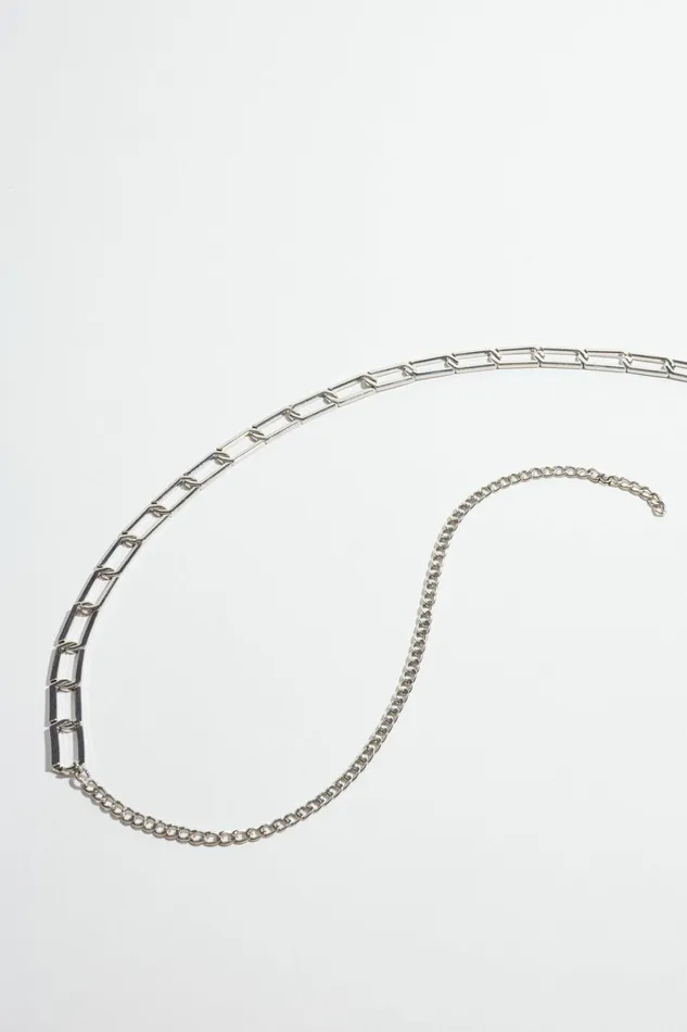 Dynamite Belts Women Flat Link Chain Belt Grey