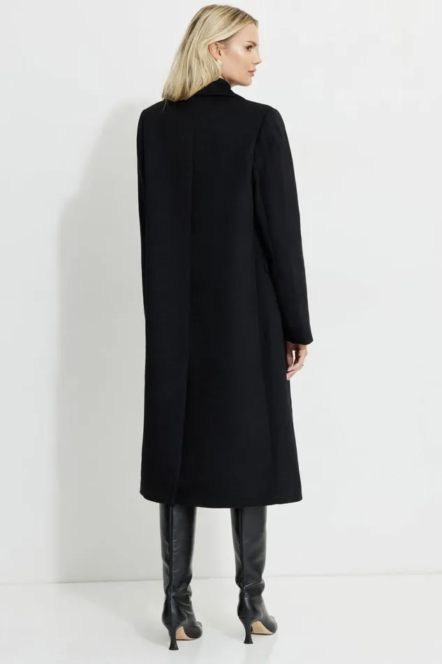 Dynamite Coats and Jackets Women Double Breasted Wool Coat Black