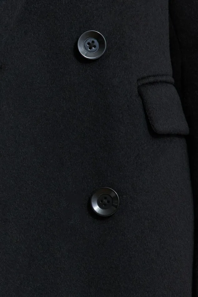 Dynamite Coats and Jackets Women Double Breasted Wool Coat Black