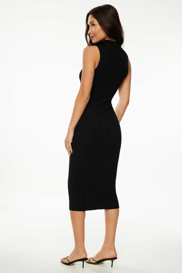 Dynamite Dresses and Jumpsuits Women Emma Mock Neck Midi Dress Black