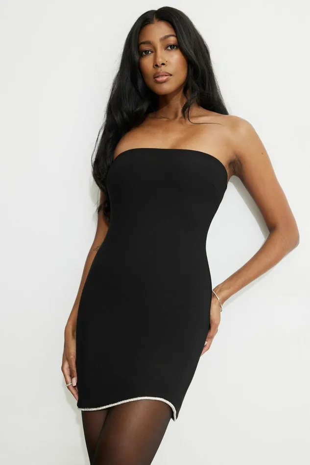 Dynamite Dresses and Jumpsuits Women Rhinestone Mini Tube Dress Black