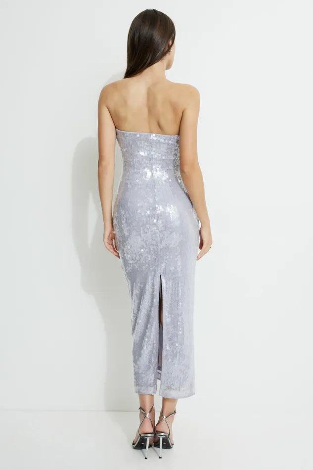 Dynamite Dresses and Jumpsuits Women Sequin Tube Maxi Dress WHITE
