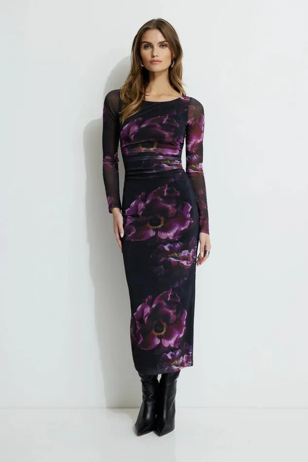 Dynamite Dresses and Jumpsuits Women Serene Mesh Maxi Dress Purple