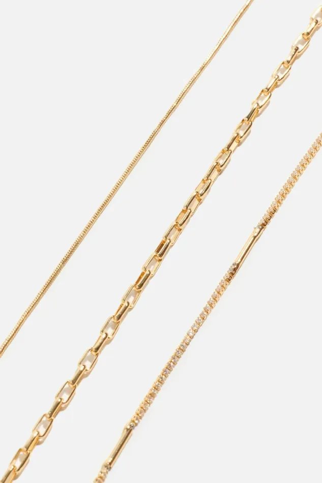 Dynamite Necklaces Women 3Pack Dainty Chain Necklaces White