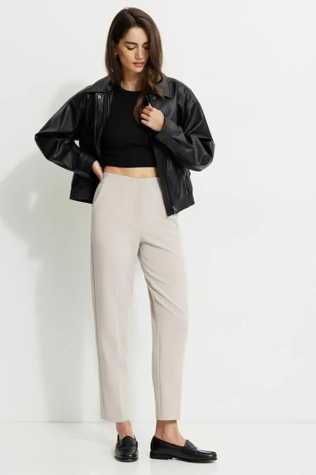Dynamite Pants Women Emily Tailored Slim Ankle Pants Grey