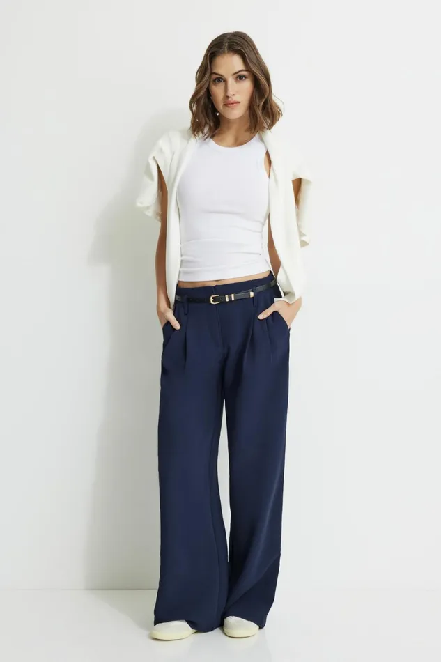 Dynamite Pants Women Jourdan Mid Rise Pants Blue