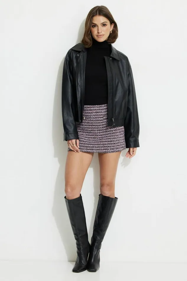 Dynamite Skirts and Skorts Women Tweed Mini Skirt Purple