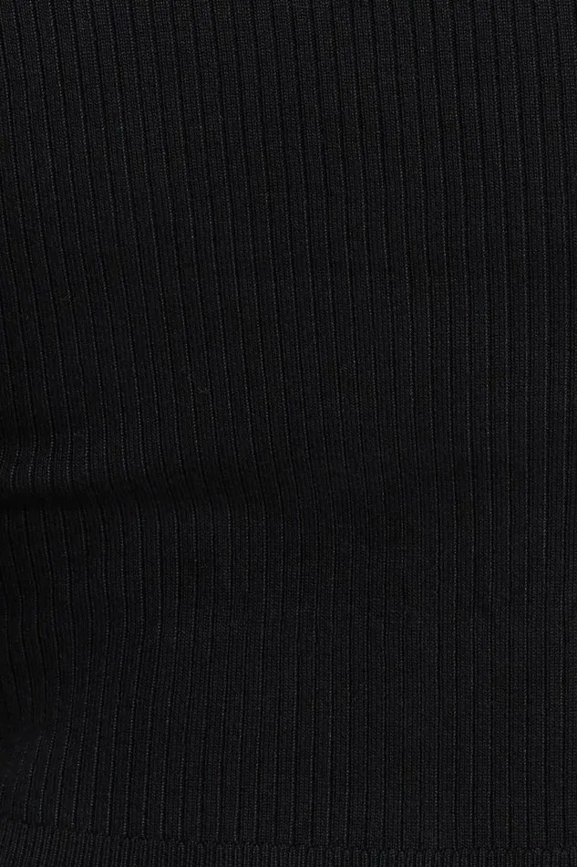 Dynamite Sweaters and Cardigans Women Ribbed Crewneck Cardigan Black