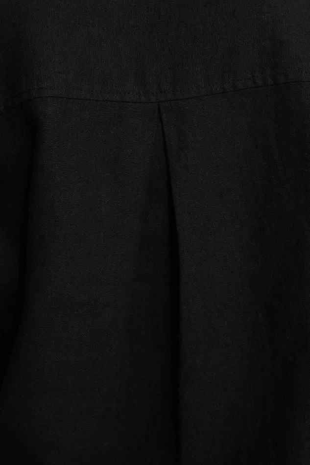 Dynamite Tops Women Linen Oversized Shirt Black