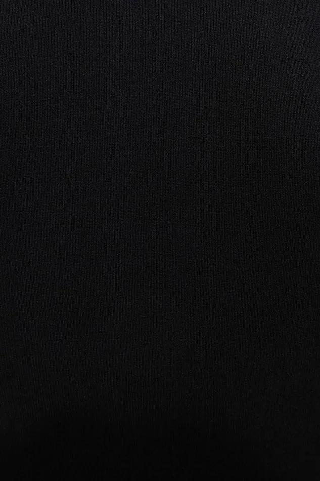 Dynamite Tops Women Ribbed Pearl Button Vest Black