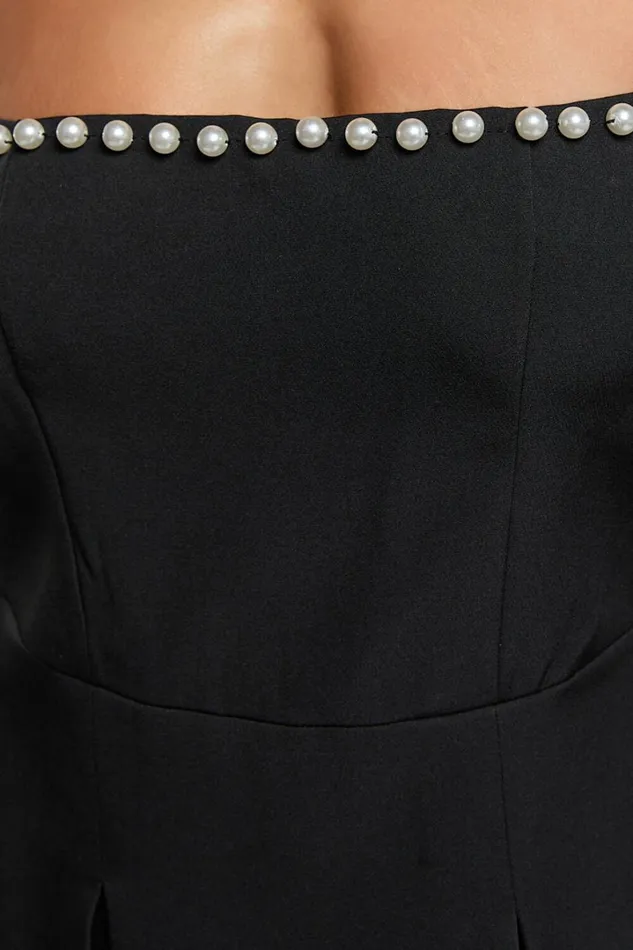Edelyn Mini Dress 8211 Square Neck Long Sleeve A Line Dress In Black Women Showpo Dresses