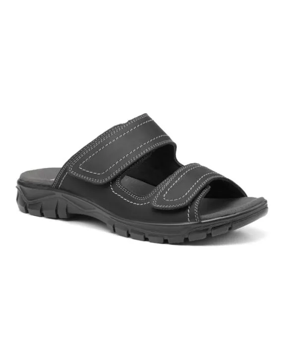 Eduardo Sandals Black Mens Hotter Leather Sandals