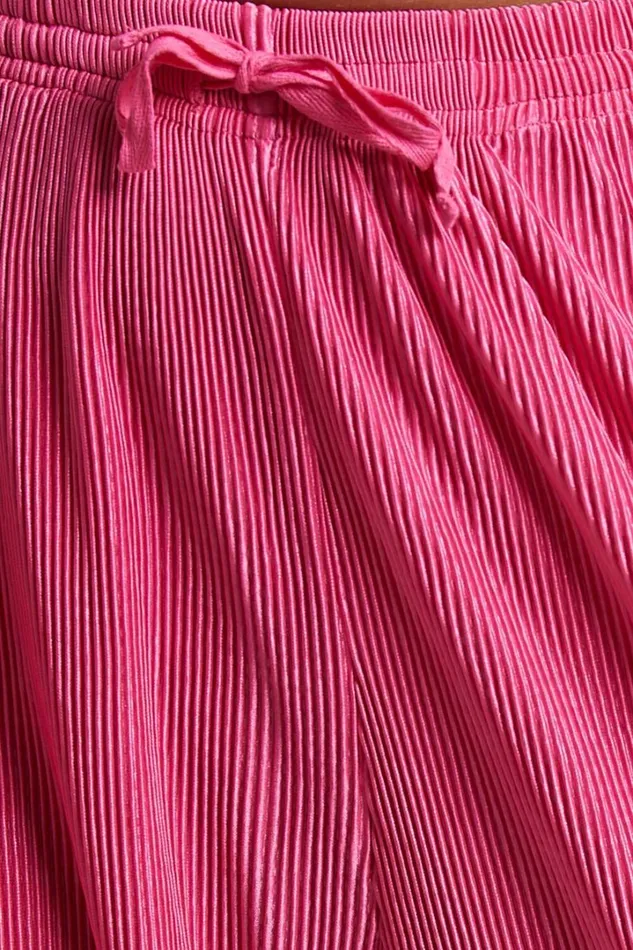 Elowen Two Piece Set 8211 Plisse Crop Top And Relaxed Wide Leg Pants Set In Pink Women Showpo Curve Clothes
