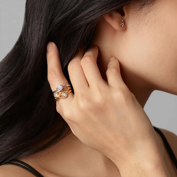 Eternity Rings Women Pandora Online Infinite 14k Gold Necklace And Ring Set Eternity Rings Women Pandora Online Infinite 14k Gold Necklace And Ring Set