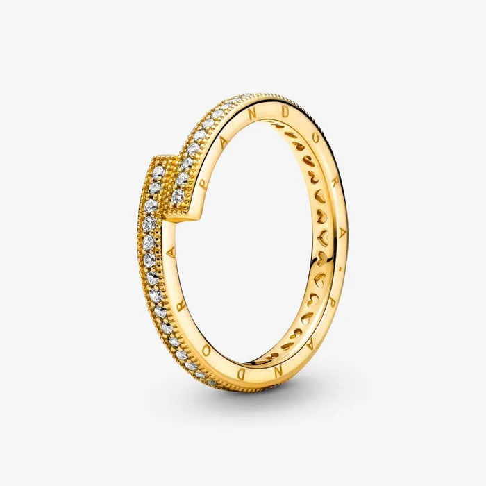 Eternity Rings Women Pandora Sparkling Overlapping Ring Gold Plated