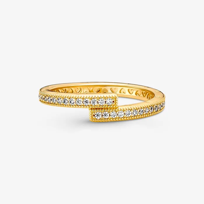 Eternity Rings Women Pandora Sparkling Overlapping Ring Gold Plated