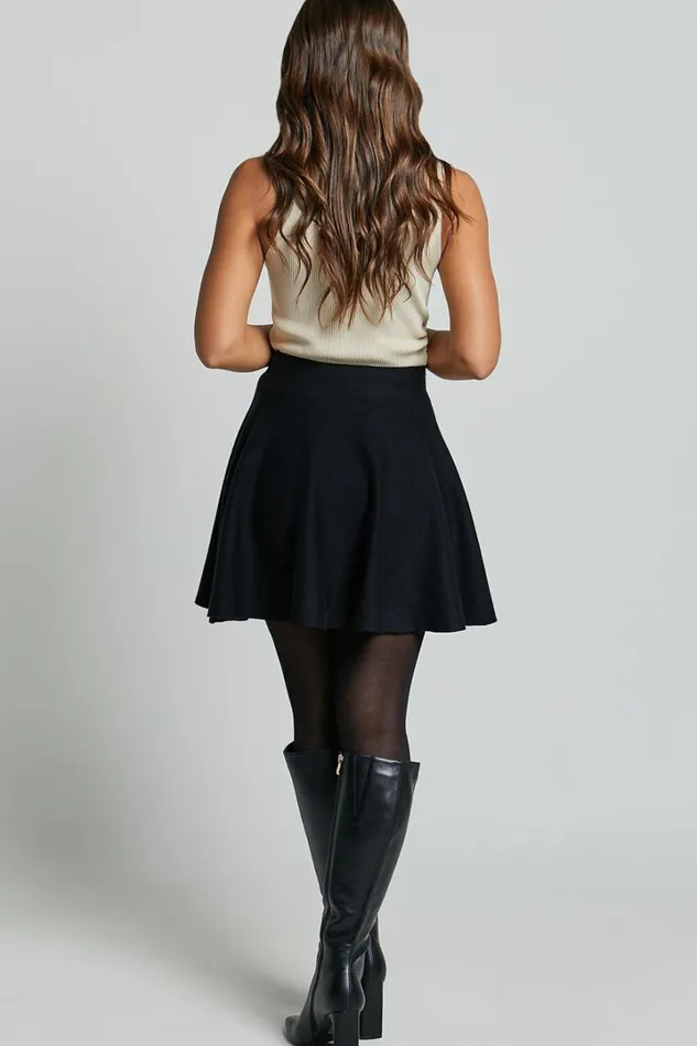 Farrah Mini Skirt 8211 High Waisted A Line Skirt In Black Women Showpo Skirts