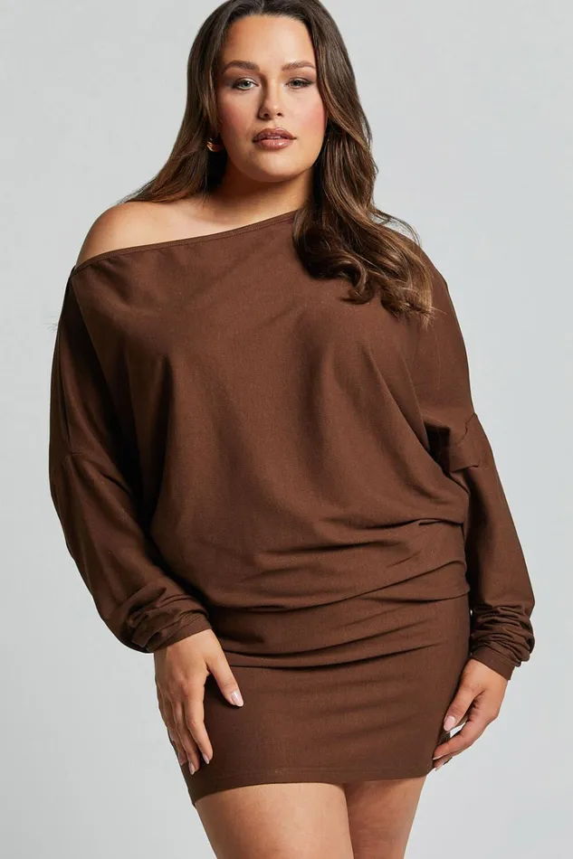 Fermina Mini Dress 8211 Long Sleeve Bodycon Dress In Chocolate Women Showpo Basics