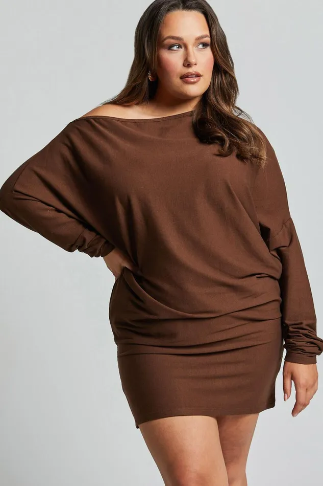 Fermina Mini Dress 8211 Long Sleeve Bodycon Dress In Chocolate Women Showpo Basics