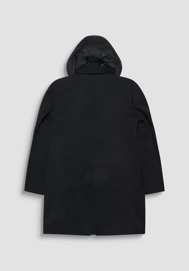 Field Jackets And Coats Men Antony Morato Black Regular Fit Coat With Hooded Inner Vest Black
