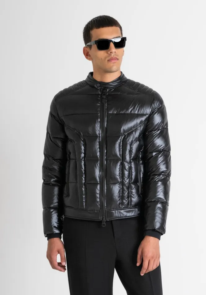 Field Jackets And Coats Men Antony Morato Regular Fit Down Jacket In Glossy Shioze Nylon With Synthetic Padding Black Field Jackets And Coats Men Antony Morato Regular Fit Down Jacket In Glossy Shioze Nylon With Synthetic Padding Black