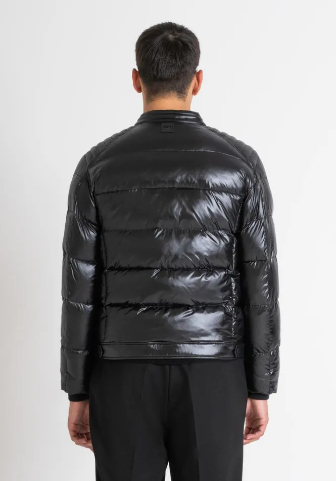 Field Jackets And Coats Men Antony Morato Regular Fit Down Jacket In Glossy Shioze Nylon With Synthetic Padding Black