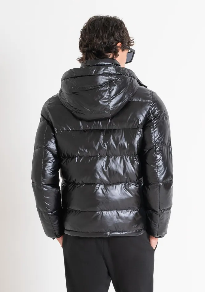 Field Jackets And Coats Men Antony Morato Regular Fit Down Jacket With Hood And Dupont Sorona Padding Black