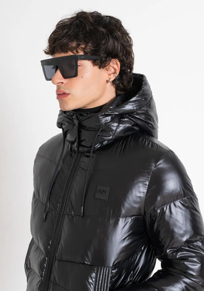 Field Jackets And Coats Men Antony Morato Regular Fit Down Jacket With Hood And Dupont Sorona Padding Black