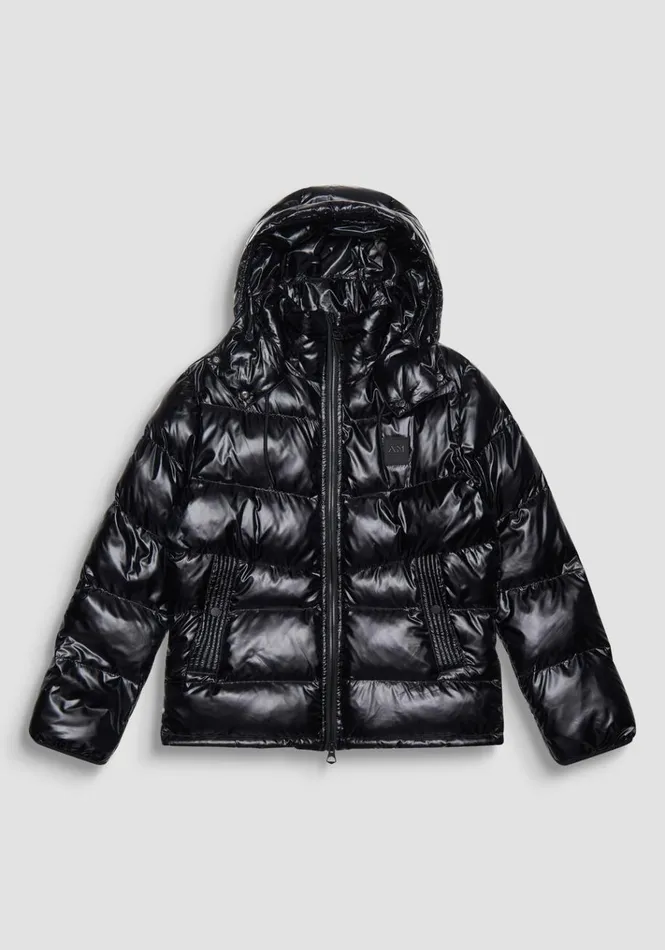 Field Jackets And Coats Men Antony Morato Regular Fit Down Jacket With Hood And Dupont Sorona Padding Black