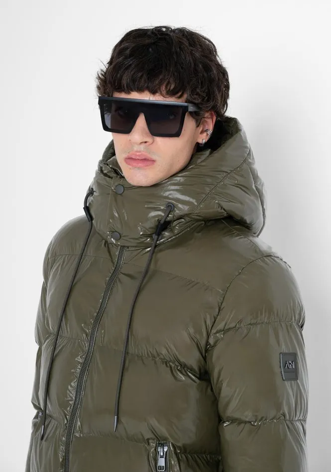 Field Jackets And Coats Men Antony Morato Relaxed Fit Down Jacket With Hood And Synthetic Filling Army Green