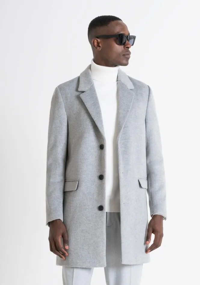 Field Jackets And Coats Men Antony Morato Slim Fit 034Russel034 Coat In WoolEffect Fabric Medium Gray Melange Field Jackets And Coats Men Antony Morato Slim Fit 034Russel034 Coat In WoolEffect Fabric Medium Gray Melange