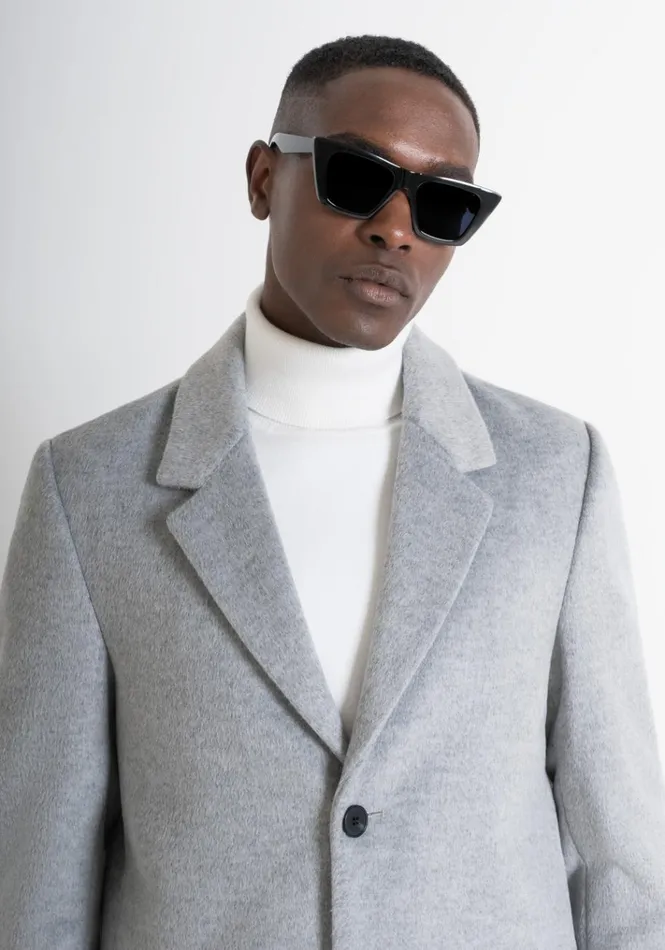 Field Jackets And Coats Men Antony Morato Slim Fit 034Russel034 Coat In WoolEffect Fabric Medium Gray Melange