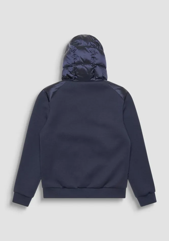 Field Jackets And Coats Men Antony Morato Slim Fit Down Jacket In Blue Nylon And Scuba Fabric Sleeves Blue Ink