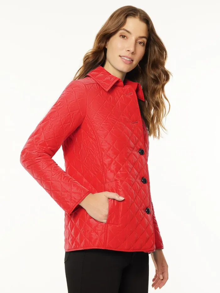 FiveButton Quilted Jacket Women Jones New York Outerwear